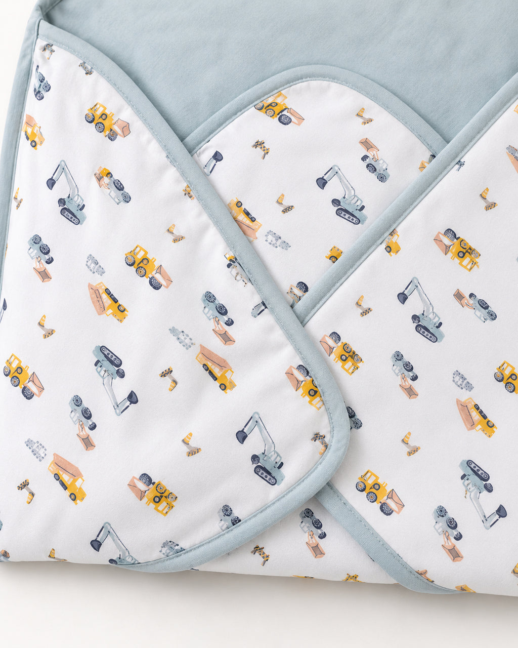 Funny Bunny light blue hooded baby wrap, crossover and binding