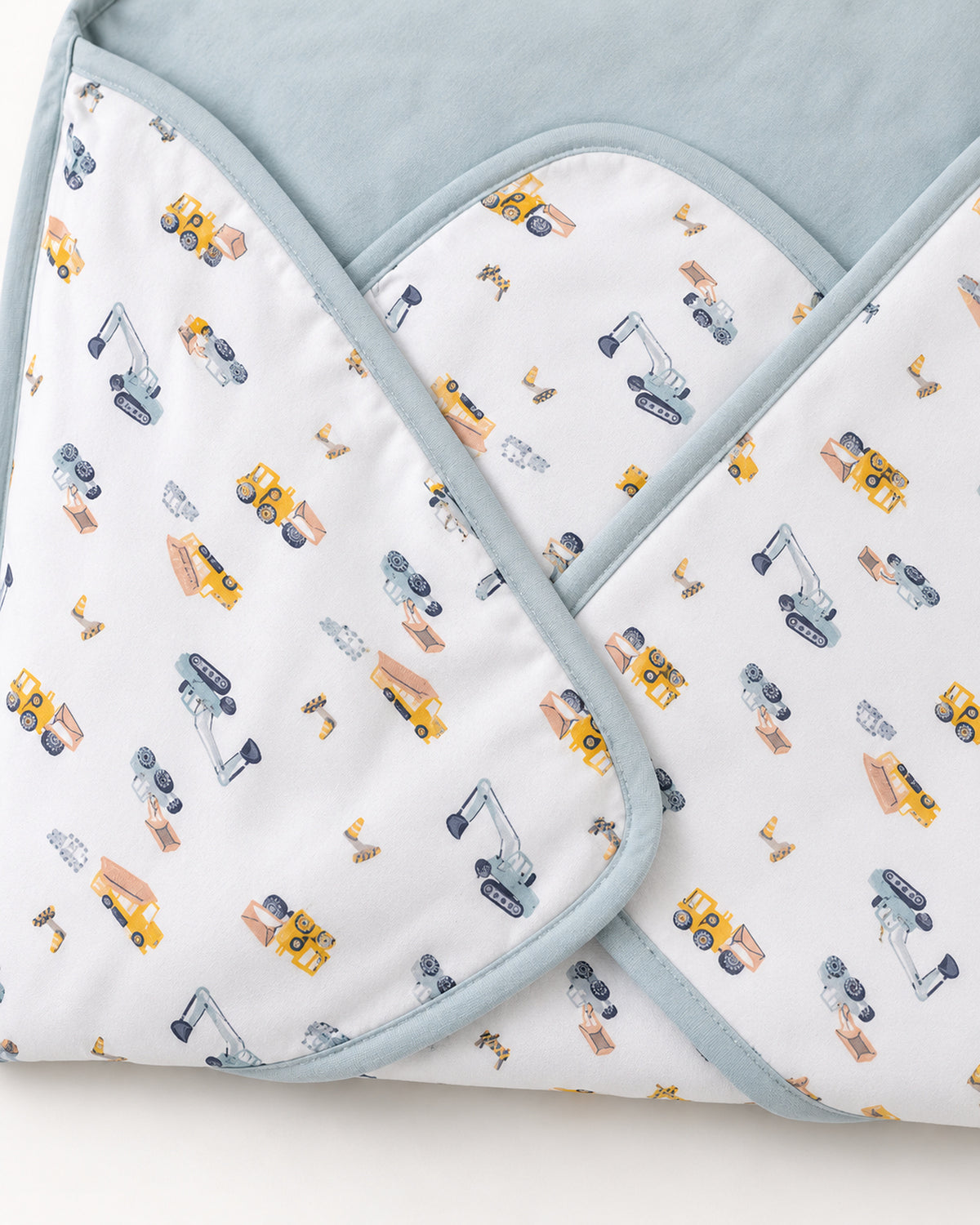 Funny Bunny light blue hooded baby wrap, crossover and binding