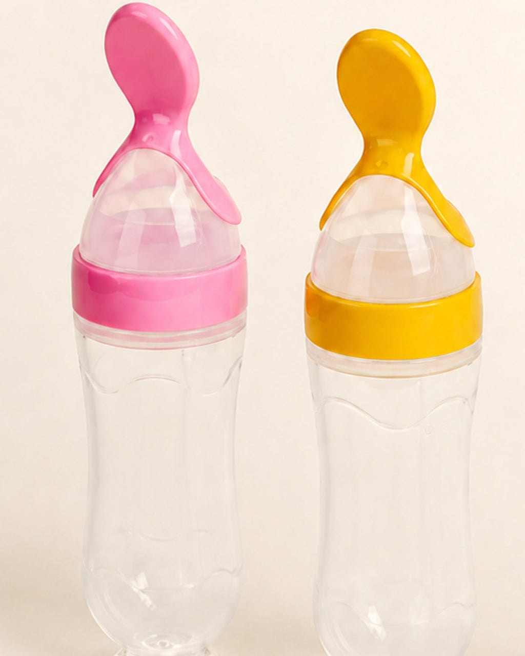 Baby feeding bottle with spoon — Rose and Mustard detail