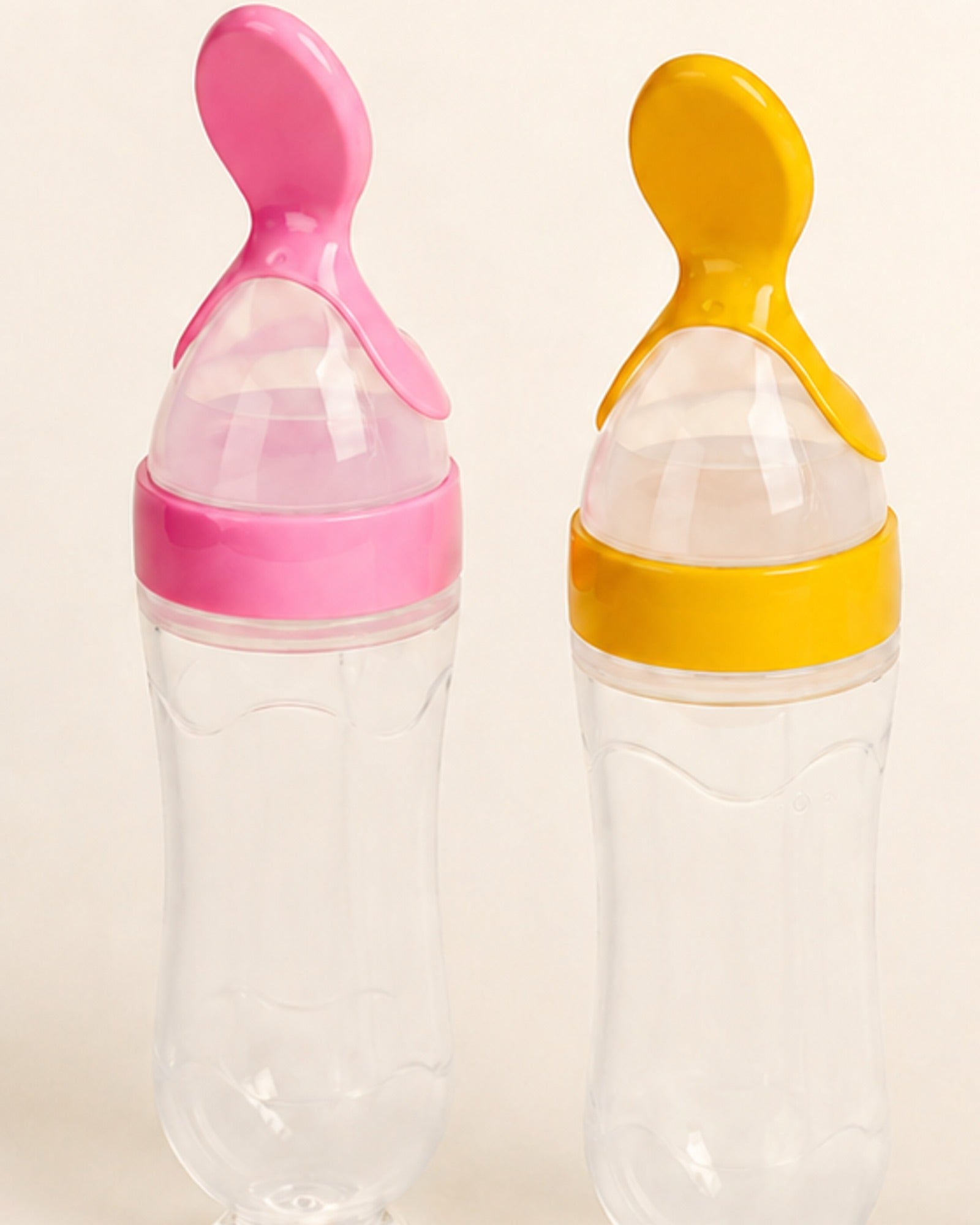 Baby feeding bottle with spoon — Rose and Mustard detail