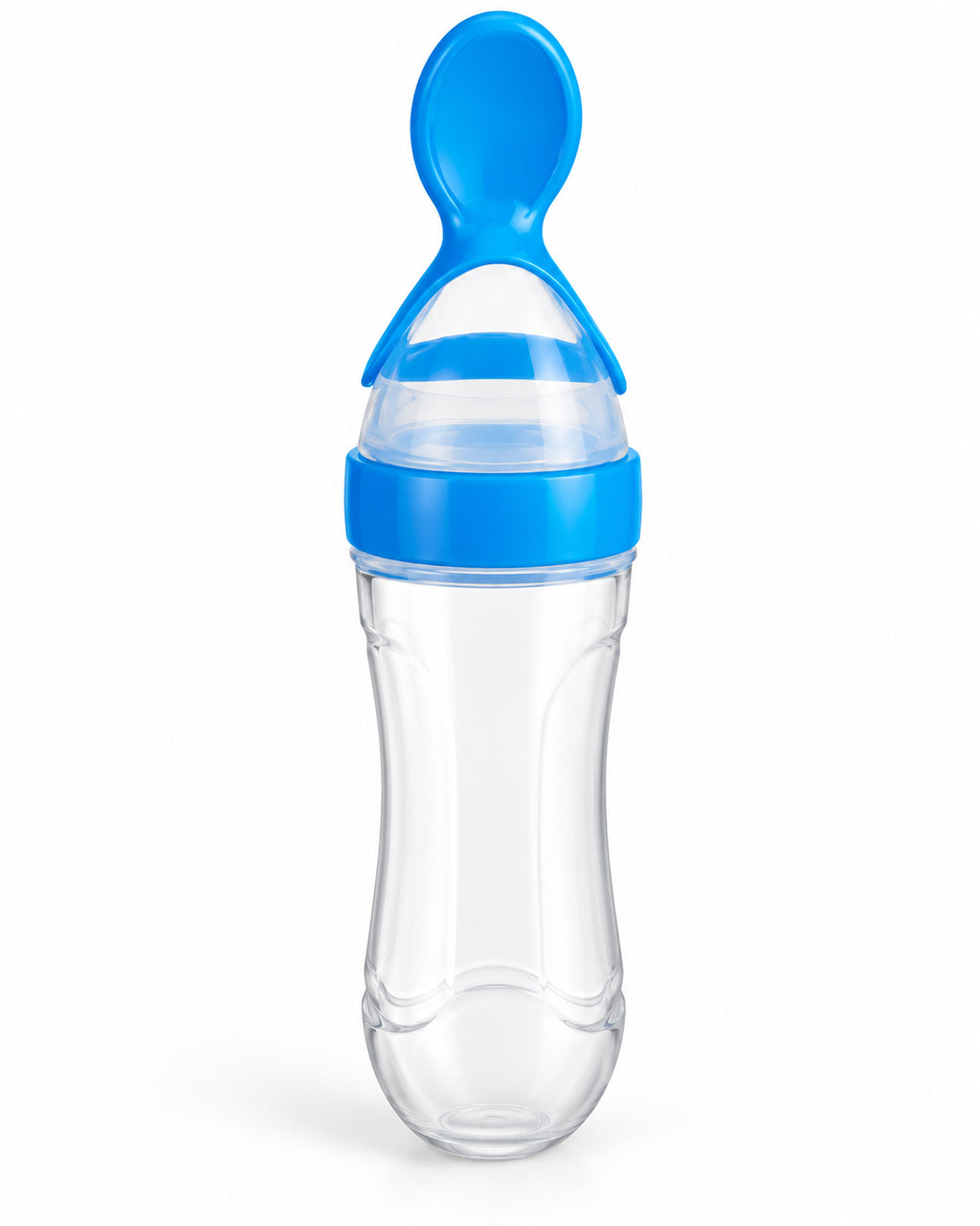Baby food feeding bottle with spoon, Sky individual bottle and spoon detail