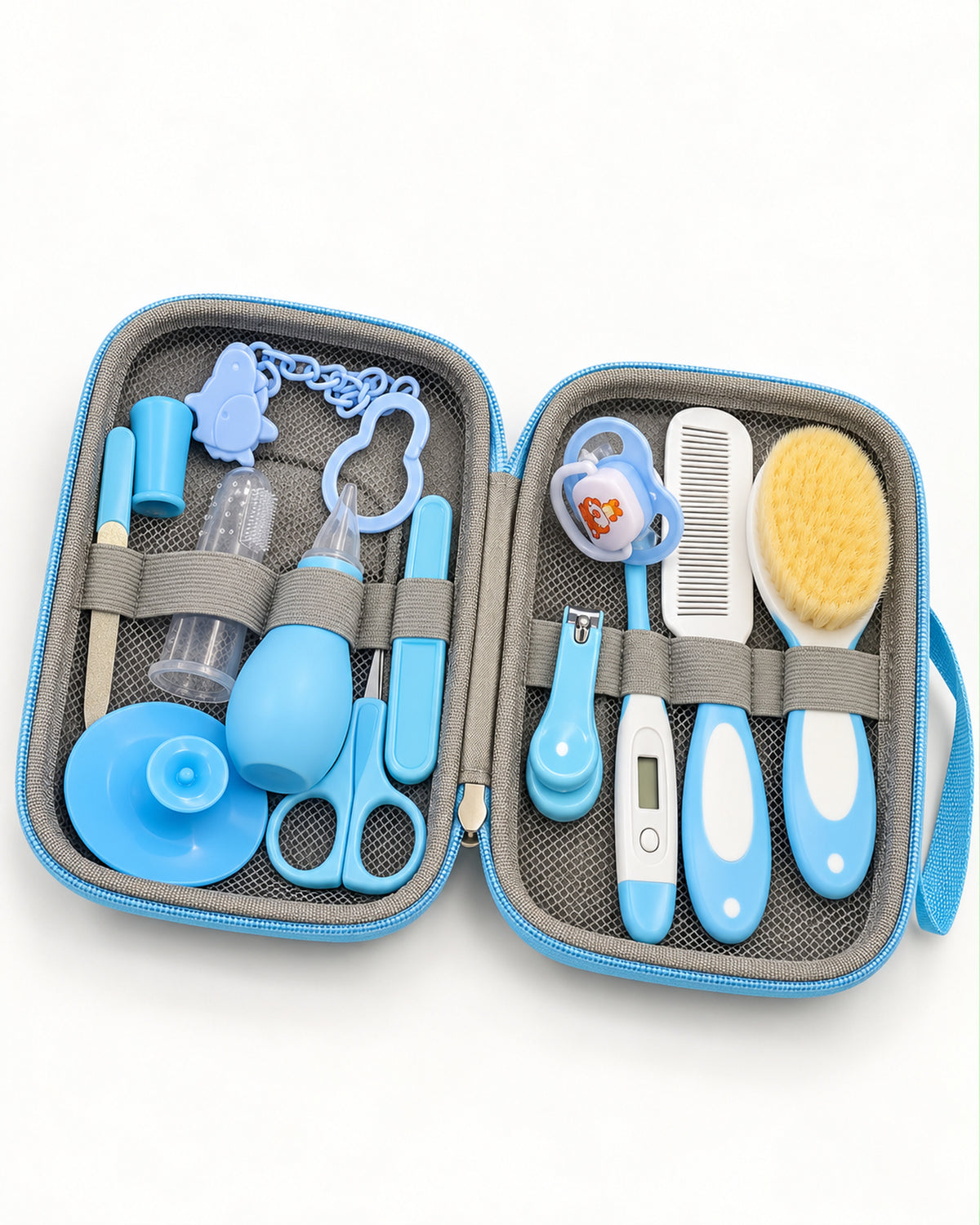 Baby care kit, Sky tools organized inside the open case