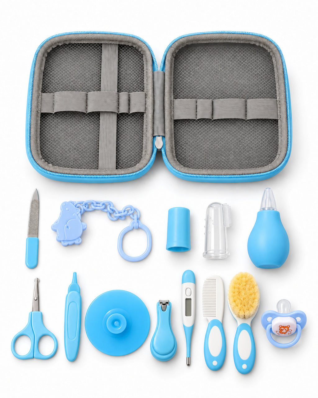 Baby care kit, Sky complete contents on white