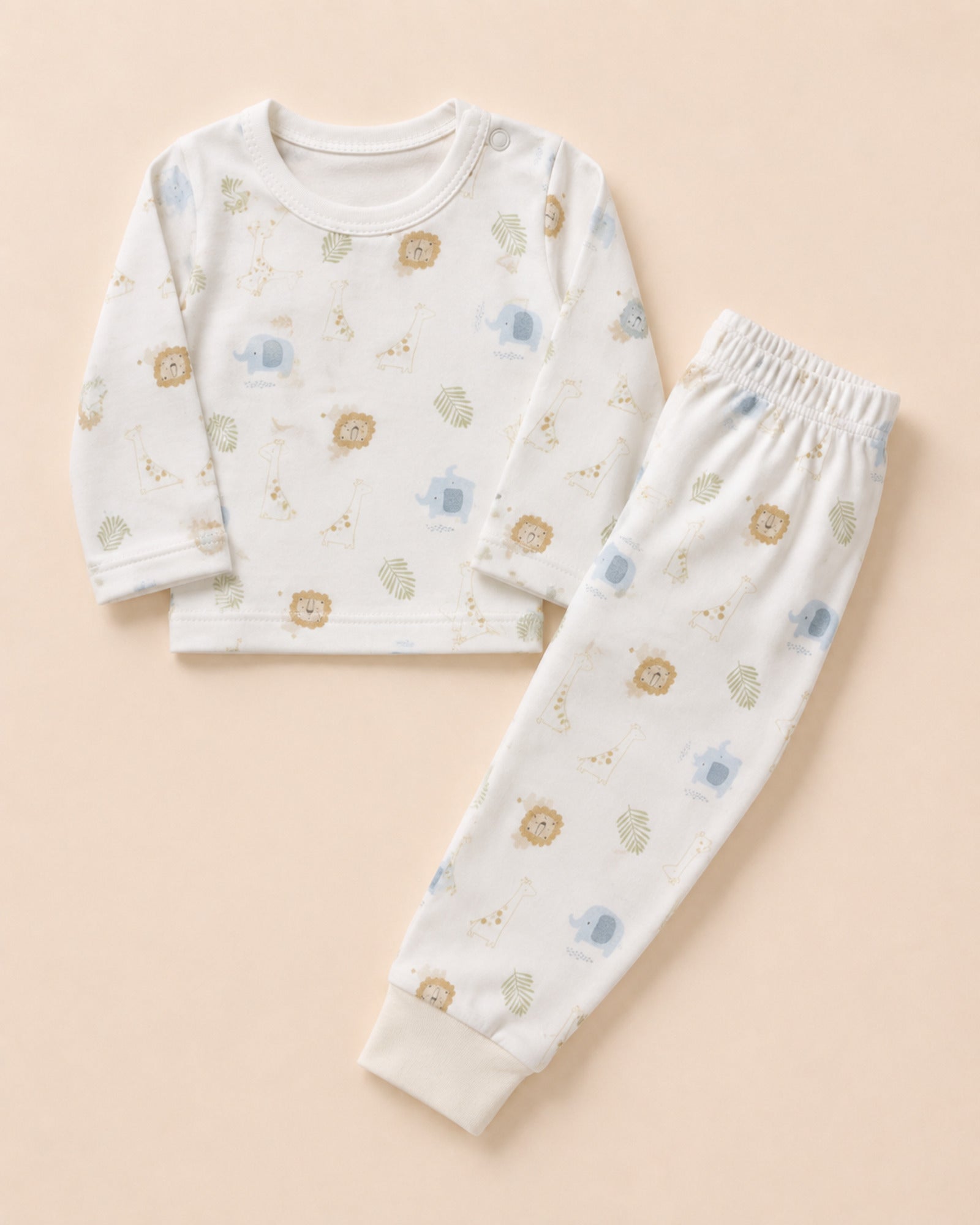 White safari-animal baby set – regenerated composition
