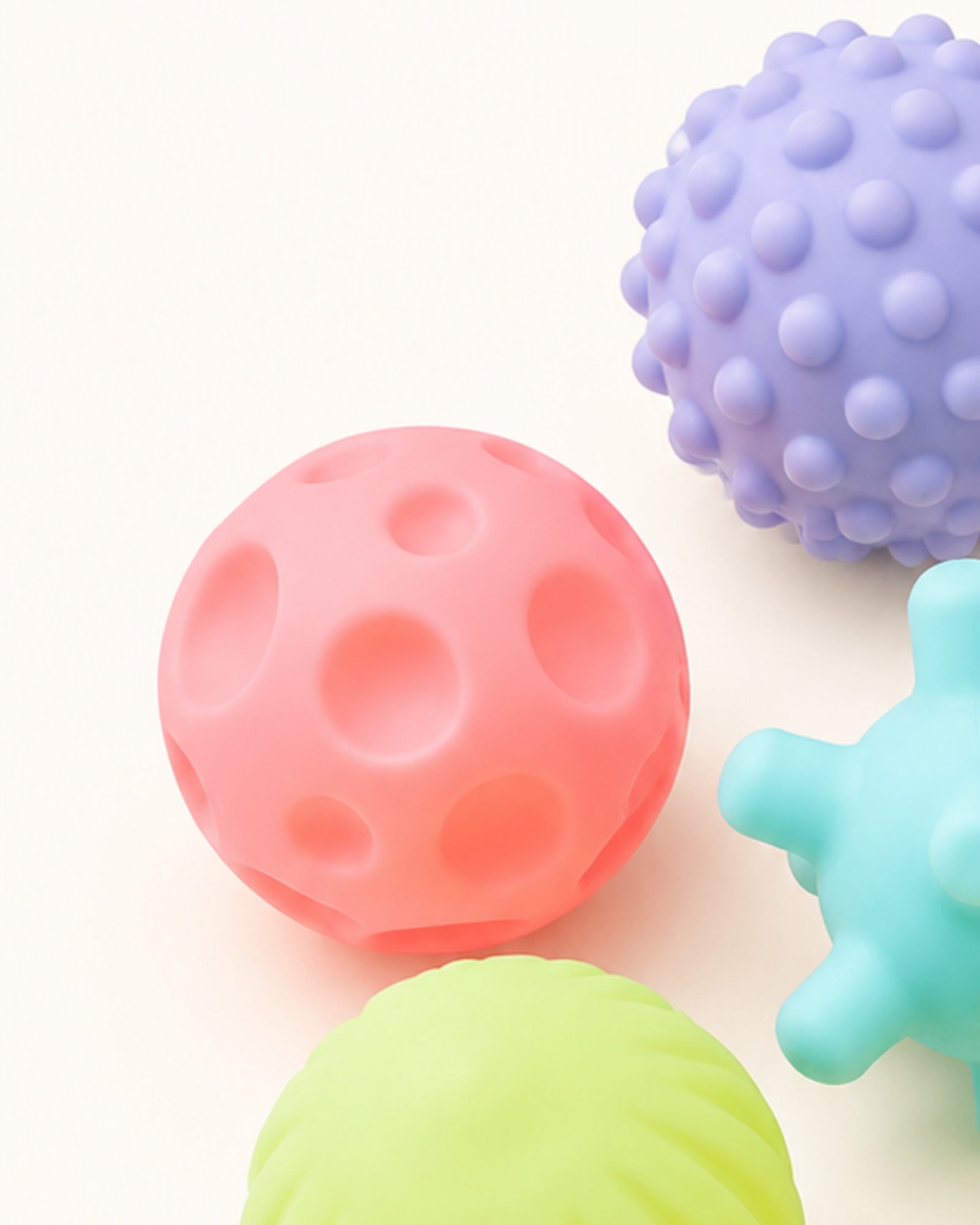 Six-piece soft sensory shape set — texture detail one