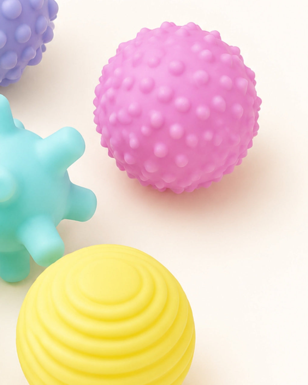 Six-piece soft sensory shape set — texture detail two